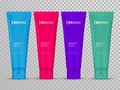 Cream or lotion tubes isolated vector skin care cosmetic package template