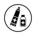 Cream, medicine, black ointment icon