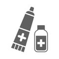 Cream, medicine, gray ointment icon