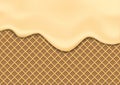 Cream Melted on Wafer texture Background abstract. Easy change colors. Vector Illustration Royalty Free Stock Photo