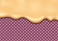 Cream Melted on Wafer texture Background abstract. Easy change colors. Vector Illustration Royalty Free Stock Photo