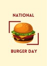 Cream Modern National Burger Day Poster