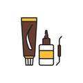 Cream paint for eyebrows, eyelashes color line icon. Pictogram for web page, mobile app, promo.