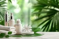 Cream pastel hypoallergenic soap jar. Skincare salon servicevitiligo nevus jar pot natural fragrance mockup