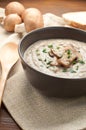 Cream of porcini mushrooms with cream and parsley Royalty Free Stock Photo