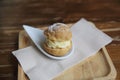 Cream puff choux cream Royalty Free Stock Photo