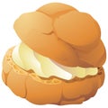 Cream puff illustration Royalty Free Stock Photo