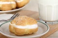 Cream Puff and Milk Royalty Free Stock Photo