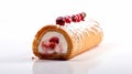 Cream Rolled Crepe With Cranberry Filling In Elongated Icepunk Style