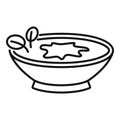Cream soup bowl icon outline vector. Food dish dinner Royalty Free Stock Photo