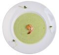 Cream soup with broccoli. Top view on white background Royalty Free Stock Photo