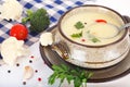 Cream soup of cauliflower Royalty Free Stock Photo