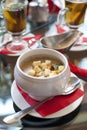 Cream soup with croutons