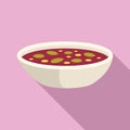 Cream soup food icon flat vector. Cooking dish menu