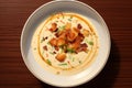 Cream soup with garlic croutons