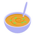 Cream soup tahini icon isometric vector. Middle art