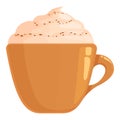 Cream spice coffee icon cartoon vector. Drink cup
