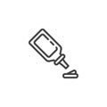 Cream squeeze bottle line icon