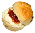 Cream And Strawberry Jam Scone Royalty Free Stock Photo