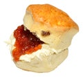 Cream And Strawberry Jam Scone Royalty Free Stock Photo