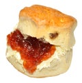 Cream And Strawberry Jam Scone Royalty Free Stock Photo