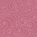 Cream Swirls Pattern on Dusty Rose Pink