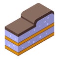 Cream tiramisu icon isometric vector. Cake food