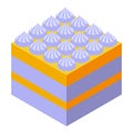 Cream tiramisu icon isometric vector. Cake food