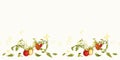 Cream pattern with tomatoe and plant. Royalty Free Stock Photo