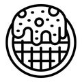 Cream waffle icon outline vector. Belgian wafer