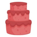 Cream wedding cake icon cartoon vector. Pie party