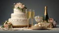 Cream wedding cake white Royalty Free Stock Photo