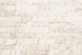 Cream and white brick wall texture background. Brickwork and stonework flooring backdrop interior design home style vintage old Royalty Free Stock Photo