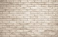 Cream and white brick wall texture background. Brickwork and stonework flooring interior rock old pattern clean concrete grid Royalty Free Stock Photo