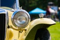 Cream white classic antique car front Royalty Free Stock Photo