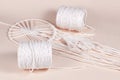 Cream white cotton macrame cord used for DIY decoration object