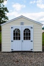 cream white shed Royalty Free Stock Photo