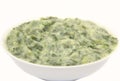 Creamed spinach in a white plate Royalty Free Stock Photo