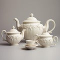 Elegant Antique-inspired White Porcelain Teapot Composition Art Royalty Free Stock Photo