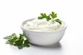 Creamy Bowl mayonnaise parsley. Generate Ai Royalty Free Stock Photo