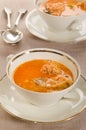 Creamy carp soup with sour cream Royalty Free Stock Photo
