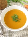 Creamy carrot soup with coconut milk