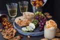 Cheese with bread and crackers Royalty Free Stock Photo