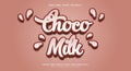 Creamy Choco milk editable text effect Template Royalty Free Stock Photo