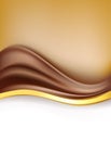 Creamy chocolate with golden border background