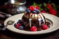 Creamy Chocolate pudding. Generate Ai Royalty Free Stock Photo