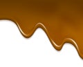 Creamy chocolate on white background. Cocoa liquid wave brown chocolate dessert flowing