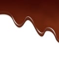 Creamy chocolate on white background. Cocoa liquid wave brown chocolate dessert flowing