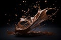 Creamy Cocoa chocolate splash. Generate Ai Royalty Free Stock Photo