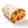 Creamy And Crunchy Peanut Butter Burrito - Stock Image